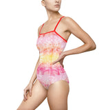 Women's Shibori Tie Dye One-piece Swimsuit