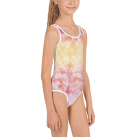 Pink Tie Dye Girls Swimsuit